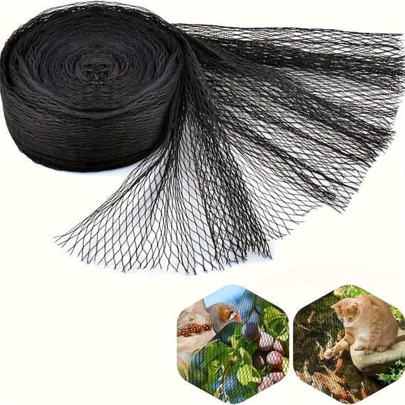 HLONK Filet d'Étang Noir Durable pour la Protection des Feuilles et des Oiseaux - Idéal pour la Décoration de Poissons en Satin pour Jardin et Usage Extérieur - Couverture en Maille Plastique pour Étangs, Jardinières et Aménagement Paysager Décoration d'Étang