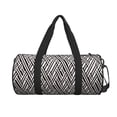 thumbnail image 2 of Horeoi Black White Stripes Print Foldable Travel Duffle Bag with Removable Strap - Water-Resistant Gym Vacation Luggage Multi-Pocket Design, 2 of 8