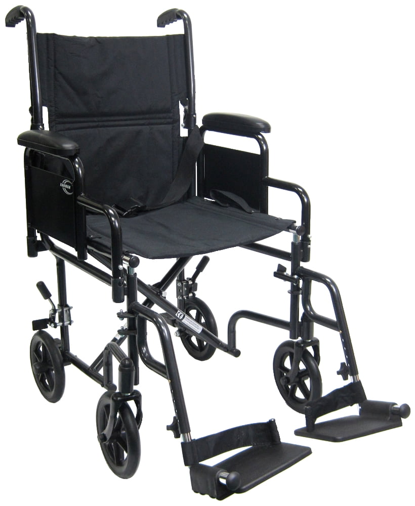 Karman Healthcare T 2700 19 Seat Transport Wheelchair With Removable Armrest And Footrest Walmart Com Walmart Com