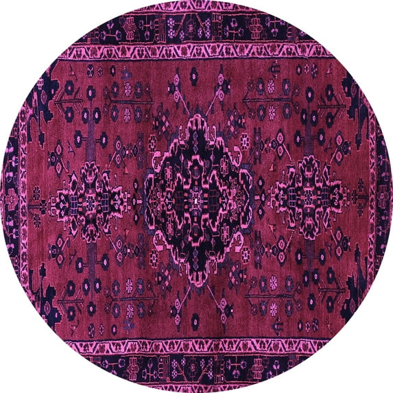 Ahgly Company Indoor Round Persian Purple Traditional Area Rugs, 4' Round