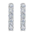 thumbnail image 2 of 3/4 Carat 6-Stones Diamond Hoop Earrings in 925 Sterling Silver, 2 of 3