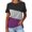 Purple, variant on Ussuma Womens Summer Tops Fashion Women'S Summer Round-Neck Short Sleeve Print Casual T-Shirt Blouse Summer Saving Crew Neck T Shirts for Womens Tops Round-Neck Solidcolor