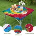 thumbnail image 4 of Colorful Tie Dye Mandala Pattern Square Fitted Tablecloth with Elastic Edge,Square Table Cover,Washable Elastic Table Cover for Home Kitchen Party Decor 36"x36", 4 of 6
