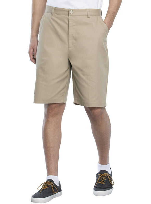 Real School Uniforms Adult Flat Front Shorts 62364, 30, Khaki