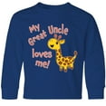 thumbnail image 3 of Inktastic My Great Uncle Loves me- cute giraffe Long Sleeve Youth T-Shirt, 3 of 5