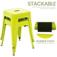 thumbnail image 3 of 18 Inch Industrial Metal Bar Stools Set of 2, Stackable Indoor/Outdoor Stackable Kitchen Dining Chair, Backless Kitchen Short Stools (Mustard Green), 3 of 10