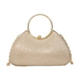 thumbnail image 2 of Rhinestone Evening Clutch, Chain Crossbody Purse With Metal Handle Lock, for Formal Events, Gold, 2 of 6