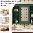 thumbnail image 6 of JERFIT Modern Green Wall Mounted Bathroom Mirror Medicine Cabinet with Adjustable Shelves and Towel Rod, 6 of 10