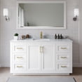 thumbnail image 2 of Wyndham Collection Miranda 66" Metal & Wood Single Bathroom Vanity in White/Gold, 2 of 6