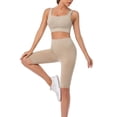 thumbnail image 3 of Gibobby Conjunto de yoga para mujer Conjunto de ropa de yoga Moda Sexy Correr al libre Desnudo Ropa deportiva Ropa deportiva de secado rápido ajustada(Caqui,CH), 3 of 5