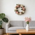 thumbnail image 2 of Artificial Pink Rose Wreath - 12.6 Inch Front Door Wreath With Rose Flower Peony Flowers For Spring,Mother'S Day,Wedding & Home Decor,Pink Wreaths For Front Door,Artificial Floral Wreaths,1 Pack, 2 of 4