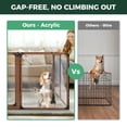 thumbnail image 2 of FXW AuraSpace Pro Metal & Acrylic Indoor Dog Playpen, All-Acrylic Clear Heavy-Duty Design, 32" Height 8 Panels for Small and Medium Dogs, Walnut│Patented, 2 of 6