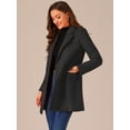 thumbnail image 3 of Abrigo de invierno Medio Largo Allegra K Negro 3XL, 3 of 6