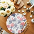 thumbnail image 2 of Blue Red Coastal Round 13 Inch Placemats Set of 2, Sea Turtle Nautical Coral Summer Beach HeatResistant Non Slip Place Mats for Dining Table, Wipeable Braided Kitchen Table Mats for Housewarming, 2 of 9