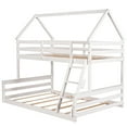 thumbnail image 6 of Harper & Bright Designs Wood Twin Over Full Bunk Bed, Solid Wood House Bed Frame Built in Ladder, Convertible to 2 Beds, Floor Bunk Bed, White, 6 of 13