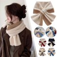 thumbnail image 2 of Wmool Women's Autumn/Winter Cross Knitted Scarf Double Color Korean✨j Scarf, 2 of 8