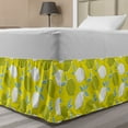 thumbnail image 1 of Lemon Bed Skirt, Hand Drawn Big Sour and Organic Silhouettes and Leaves, Elastic Bedskirt Dust Ruffle Wrap Around for Bedding Decor, 4 Sizes, Yellow Khaki, by Ambesonne, 1 of 2