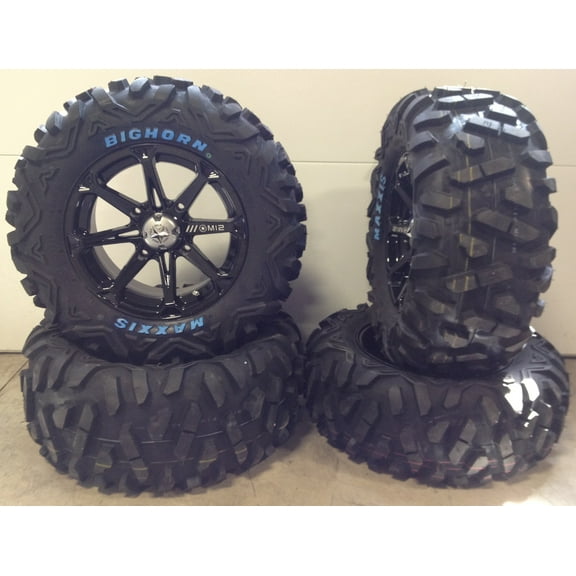 MSA Black Diesel 14" ATV Wheels 26" BigHorn Tires Sportsman 550 850 1000