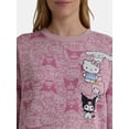 thumbnail image 4 of Hello Kitty & Friends Graphic Fleece Pullover Sweatshirt with Long Sleeves, Women's, 4 of 5