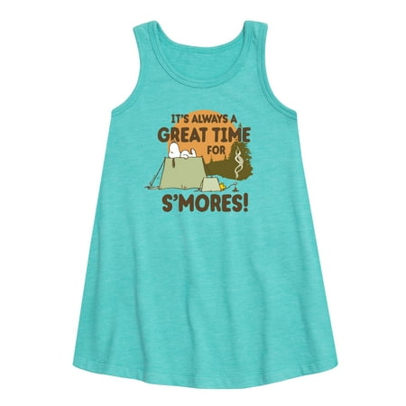 

Peanuts - It s Always A Great Time for Smores - Toddler and Youth Girls A-line Dress