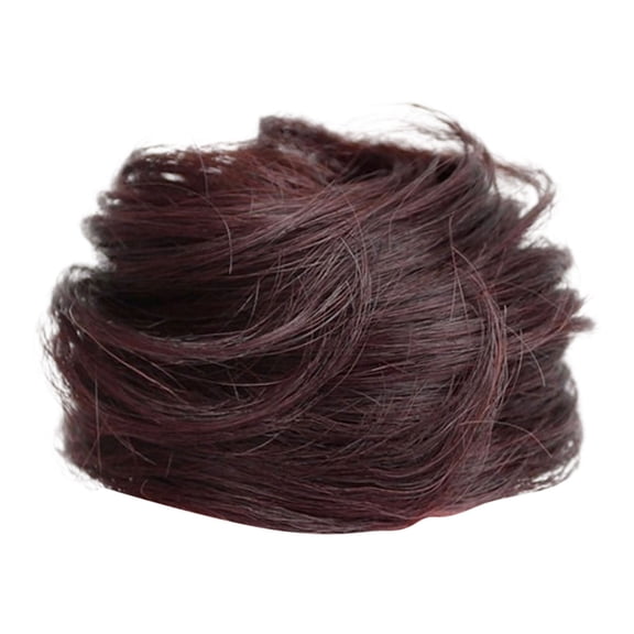 Real Hair Messy Bun Wig Hairpiece Extension with Rubber Band for Women - Versatile Styling Accessory for Effortless Updo