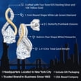 thumbnail image 2 of Gem Stone King 925 Sterling Silver and 10K Yellow Gold White Moissanite and White Lab Grown Diamond Earrings for Women (2.41 Cttw, Pear Shape 8X6MM), 2 of 4