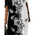 thumbnail image 2 of FASHIONWT Women Plus Size Sexy A-Line Half Sleeve Print Knee Length Slash Neck Dress, 2 of 4