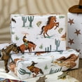 thumbnail image 4 of Reversible Cowboy Wrapping Paper Roll - 17In x 16.5Ft Western Gift Wrap with Rodeo Horse and Star Pattern for Boys Birthday, Fathers Day, Bachelor Party, Christmas, Farm Theme, Holiday, 4 of 4