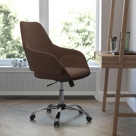 UPC: 0889142336402 | Flash Furniture Madrid Home and Office Upholstered Mid-Back Chair in Brown Fabric