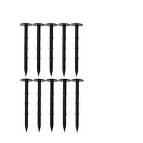 CRAFTHROU 10Pcs Black Plastic Ground Stakes for Garden Securing Pegs and Tent Stake 7.9in x 1.6in x 1.6in