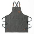 thumbnail image 2 of Soki Adjustable Bib Apron Chef Kitchen Cooking Aprons for Women Men Gray Free Size, 2 of 3