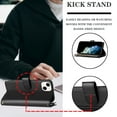thumbnail image 3 of SaniMore Wallet Case for iPhone 14, RFID Blocking PU Leather Zipper Handbag Purse Flip Cover, Kickstand Folio Case with Card Slot Wrist Strap Lanyard for iPhone 14, Black, 3 of 7