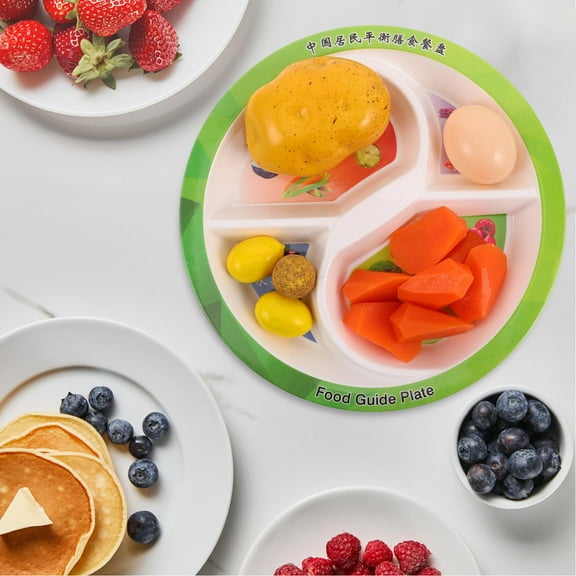 ELAYARD Nutritional Control Plate with Compartments, Multi-Color Portion Control Divided Plate for Healthy Eating