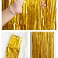 thumbnail image 2 of Gold Panel Metallic Tinsel Foil Fringe Curtain Photo Backdrop Party Streamers Decor 39.4*78.7", 2 of 8