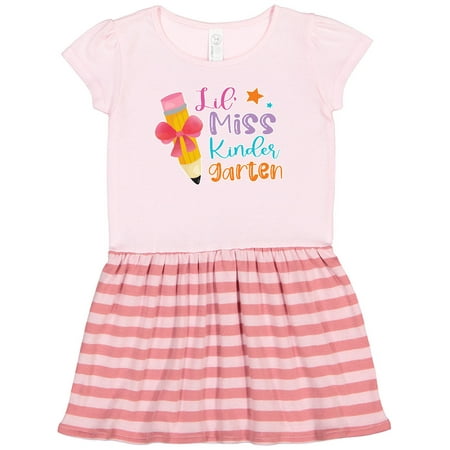 

Inktastic Lil Miss Kindergarten Back to School Pencil with Bow Gift Toddler Girl Dress