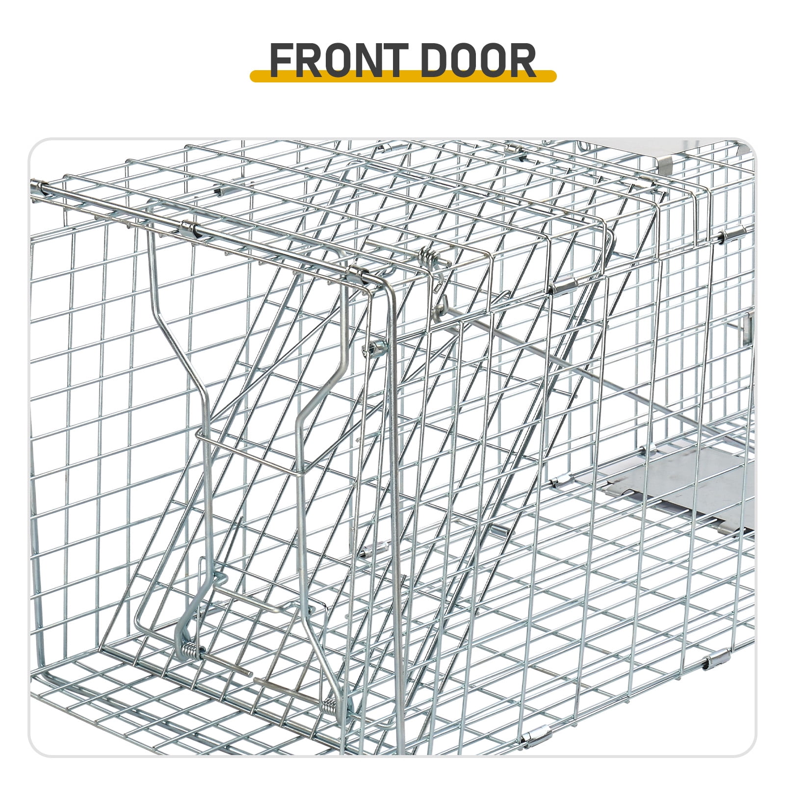 ZephyPaws Live Animal Trap Cage with Cover,Cat Trap for Stray Cats 32 in Heavy Duty Folding Skunk Traps with Real Door for Raccoons,Opossums,Groundhogs,Skunks,Feral Cats,Squirrels-(32 x 11 x 12 in)