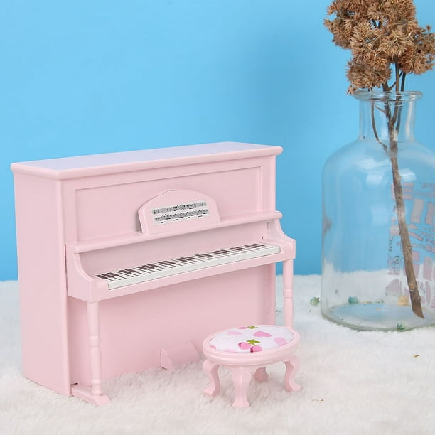 Piano de Maison de Poupée Modèle de Piano Miniature avec Chaise