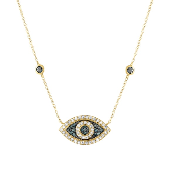 10k gold diamond evil eye pendant