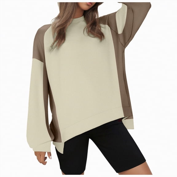 Futezty Sweatshirt for Women Casual Long Sleeve Crewneck Lightweight Pullover Tops Loose Sweatshirts