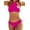 Rose red, variant on Ekouaer Women High Neck Bikini Set Floral Swimsuits Two Piece Halter Bathing Suits Triangle Bottoms Teen Juniors