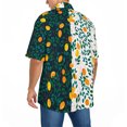 thumbnail image 4 of Camisas Deportivas Hombre Hombres Moda Primavera Verano Casual Manga corta Turndown Neck Impreso Camisetas Top Blusa (Green, 6XL), 4 of 7