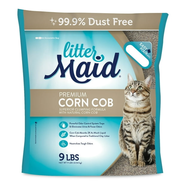 (2 Pack) Littermaid Corn Cob Natural Clumping Cat Litter, 9lb