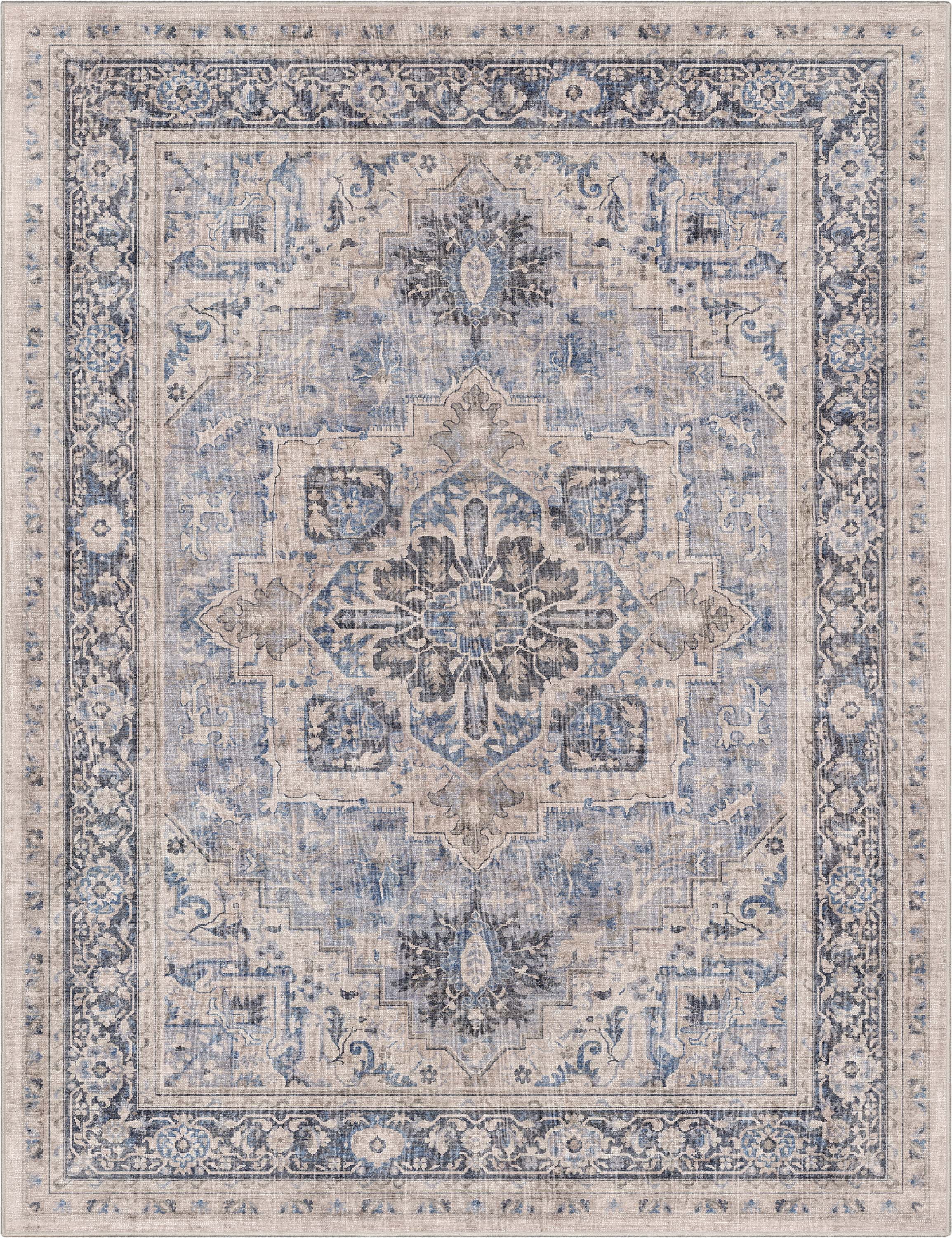 Well Woven Apollo Tirana Vintage Oriental Blue Flatweave 7'7" x 9'10" Area Rug