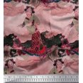 thumbnail image 1 of Soimoi Toile de Voile de Coton Imprimé Floral & Femme 1 Yard 56 Inch Wide, 1 of 3