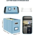 thumbnail image 2 of File Organizer Box File Box for Letter Size Files Storage Hanging File Folder Organizer with Mesh Pocket on Lid Portable Filing Box with Handle for Office/Home/School( ), 2 of 7