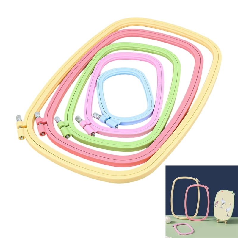 5 Pcs Square Embroidery Frames Candy Color Embroidery Hoop for Craft Enthusiasts