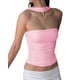 thumbnail image 2 of Tops de Tubo Y2K para Mujer, Sin Tirantes, Sin Mangas, para Salir, Ajustados, Sin Espalda, Estilo Bandeau, Ropa Estética. Rosa L, 2 of 7