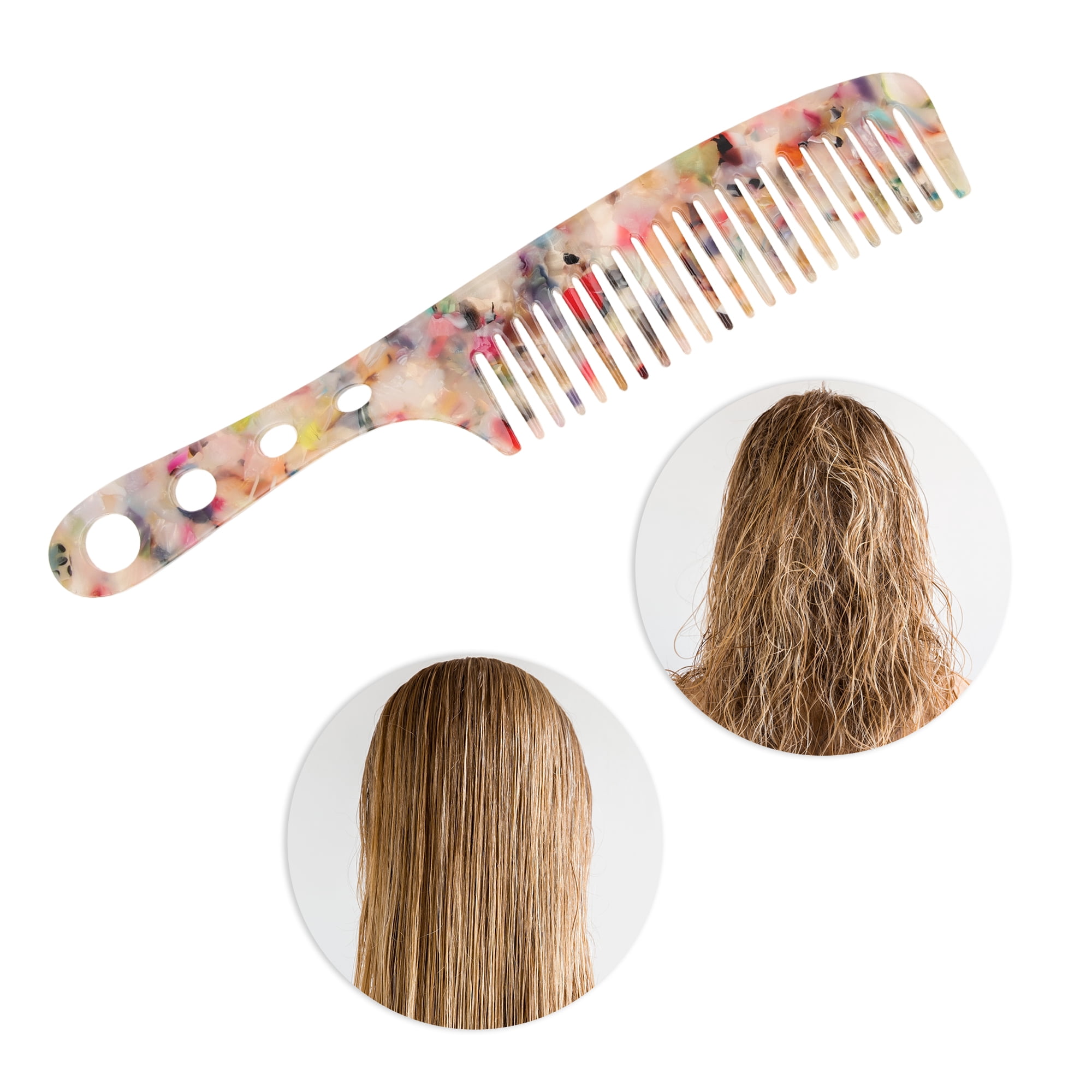 Unique Bargains 1 Pc Lightweight Long Handle Hair Comb for All Hair Types Assorted Color