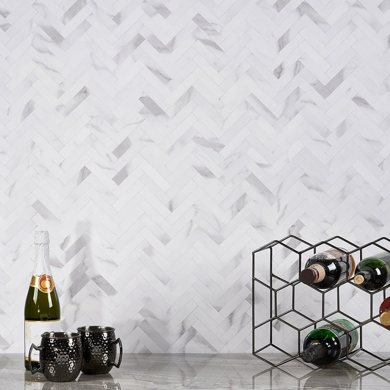 Bond Tile Easy Luxe Herringbone Calacatta 10.31 in. x 10.31 in. SPC Peel and Stick Tile (0.73 Sq. Ft. / Sheet) Bond Tile Easy Luxe Herringbone Calacatta 10.31 in. x 10.31 in. SPC Peel and Stick Tile (0.73 Sq. Ft. / Sheet)