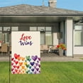 thumbnail image 3 of AMHNF Love Wins Linen Garden Flag 12x18 inch, LGBTQ Pride Month Yard Flag for Spring Summer Home Outdoor Garden Decoration, 3 of 5